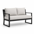 Dwuosobowa sofa metalowa z poduszkami 120 cm czarny/szary