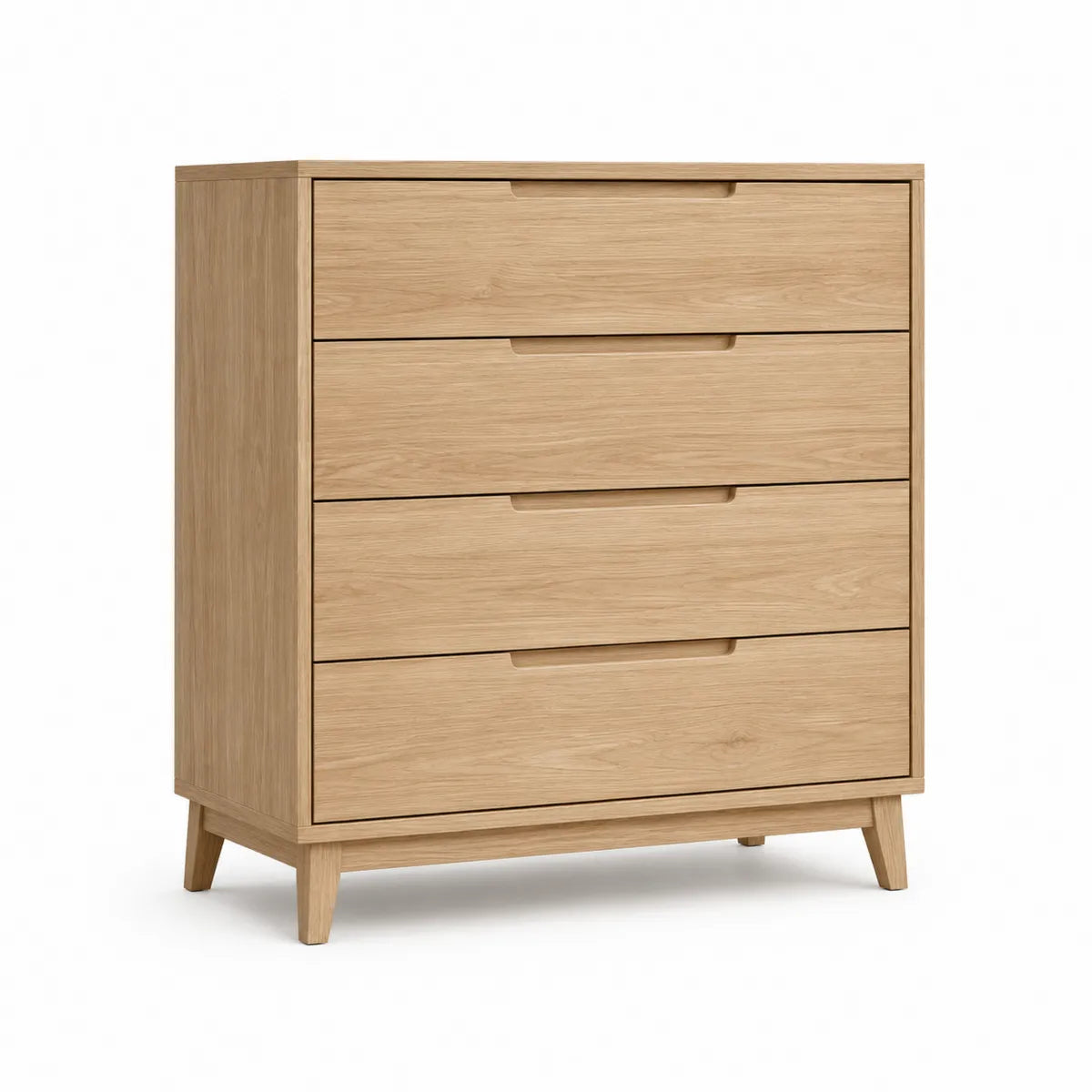 Komoda drewniana z 4 szufladami dąb 80x45x105 cm