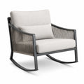 Fotel bujany metalowy z poliestrem kremowy szary 80x85x85 cm