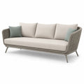 Sofa ogrodowa poliestrowa beżowa ze stalą 210 cm