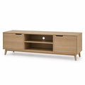 Szafka RTV dębowa 150x45x40 cm jasny dąb