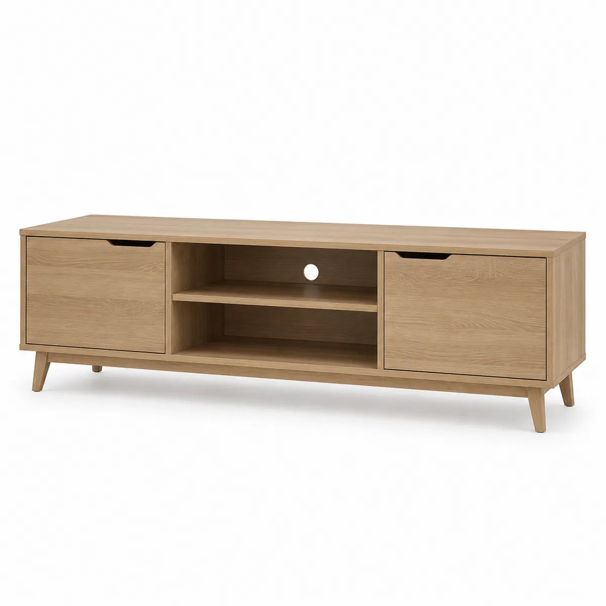 Szafka RTV dębowa 150x45x40 cm jasny dąb