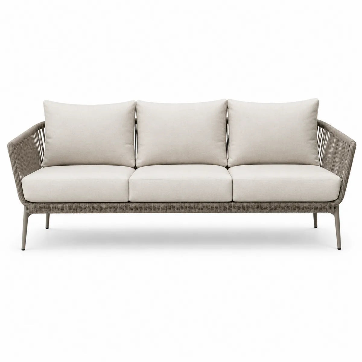 3-osobowa sofa ogrodowa aluminum brązowy i beżowy