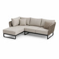 Sofa narożna piaskowa aluminium z tkaniną poliestrową