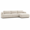 Sofa narożna beżowa z tkaniny o wymiarach 300x160x90 cm