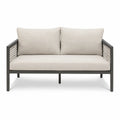 Sofa aluminiowa z poliestrowymi poduszkami, dwumiejscowa, beżowa