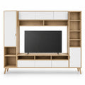 Szafka RTV z płyty wiórowej z laminatem dąb/biały 240 cm