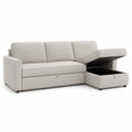 Sofa rozkładana z funkcją spania i schowkiem, lniana, 214 cm