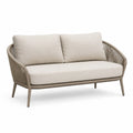 Sofa ogrodowa dwuosobowa aluminiowa beżowa