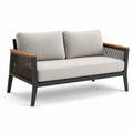 Sofa ogrodowa dwuosobowa aluminium beżowa