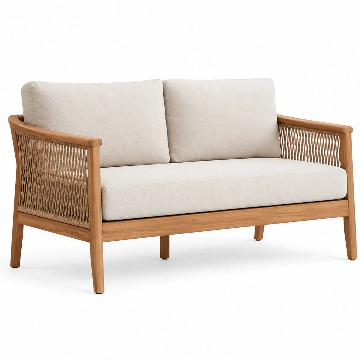 Sofa ogrodowa drewniana z poduszkami, teak 150x80x75 cm
