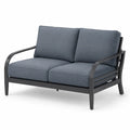 Sofa dwuosobowa aluminiowa ciemnoszara z poduszkami 130cm