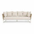 Sofa ogrodowa len aluminium 240cm beżowa