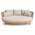 Okrągła sofa z drewna teakowego i poliestru Ø 190 cm
