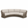 Sofa ogrodowa narożna półokrągła beżowa aluminium tkanina poliestrowa 270x82x83 cm